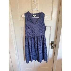 Sundance blue eyelet sleeveless dress size small